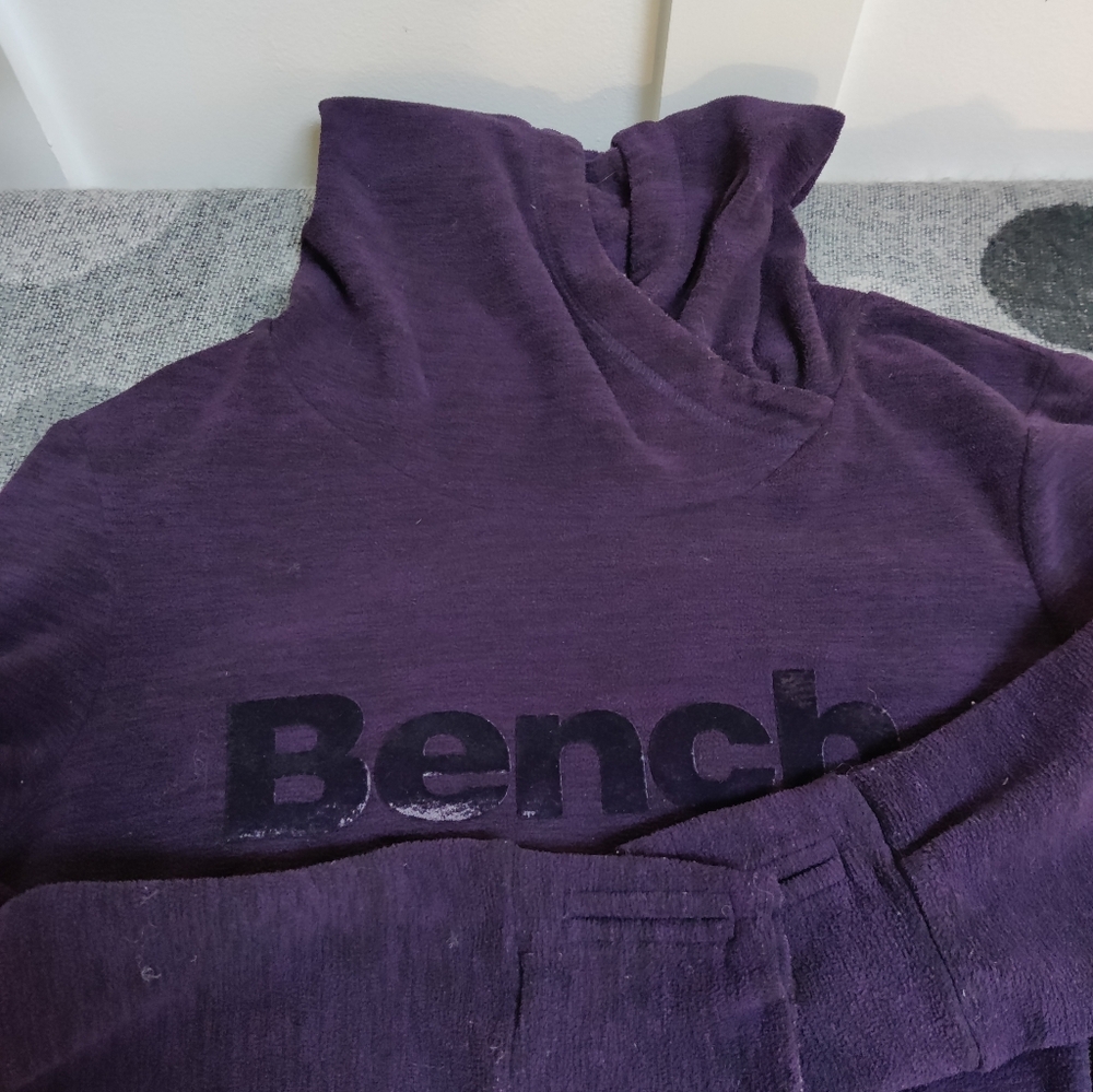 Bench Women’s Purple Cowl Neck Hoodie with Kangaroo Pocket Size - M